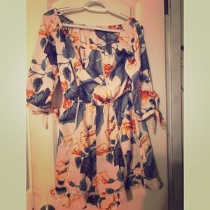 Medium Floral Romper including Taupe belt